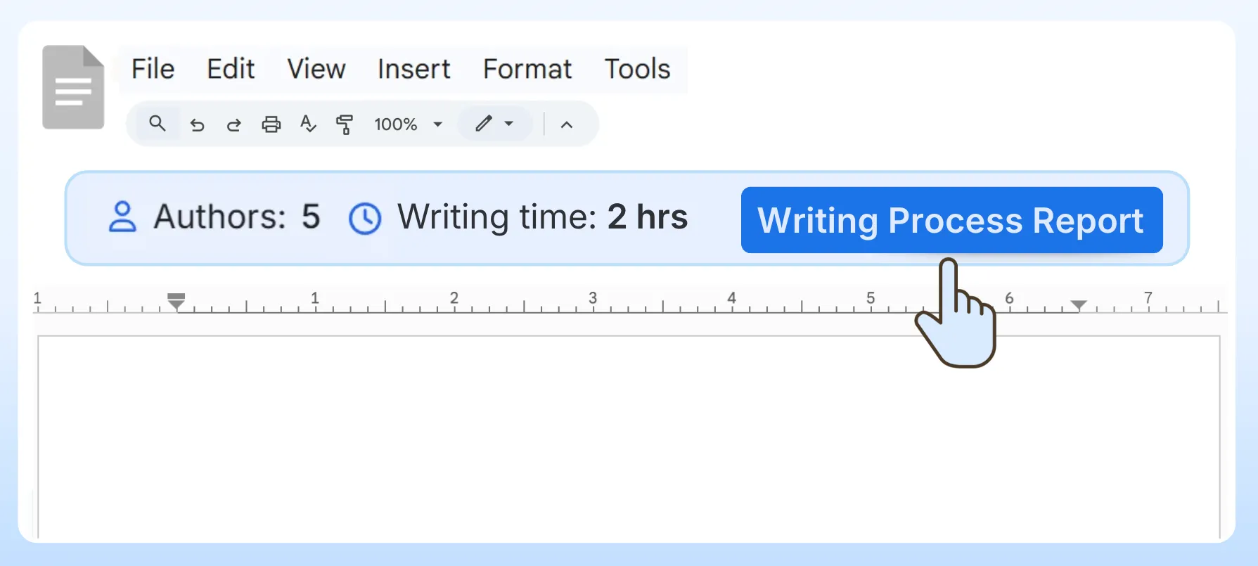 The Writing Process Report button in a Google Classroom assignment